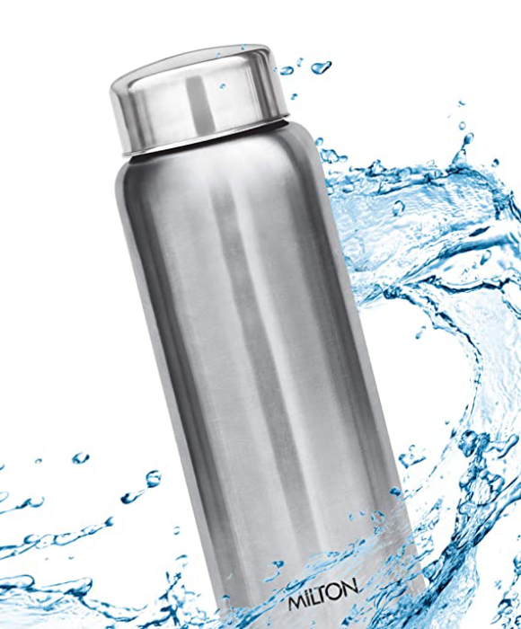 Milton Super 750 Stainless Steel Water Bottle, 650 mL, Silver | Leak Proof | Office Bottle | Gym Bottle | Home | Kitchen | Hiking | Treking Bottle 